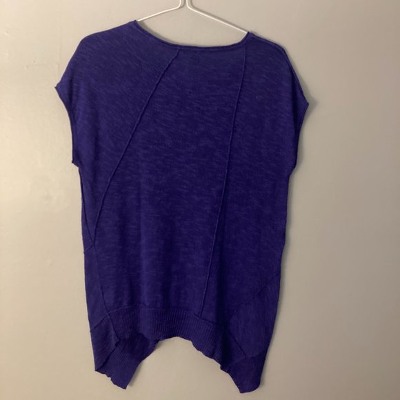 Eileen Fisher Blue Organic Linen Cotton Blend Shirt Sleeveless Size XS - Picture 5 of 7